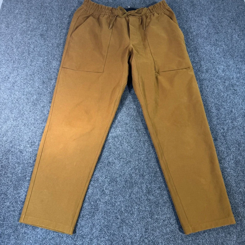 Lululemon Bowline Pant Utilitech Brown Ochre Mens XL Relaxed Fit Drawstring 29in